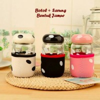 Jual Botol Kaca + Sarung Bentuk Jamur Lucu Murah