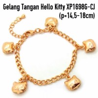 Gelang Tangan Hello Kitty Perhiasan Lapis Emas Gold XP1698G-CJ