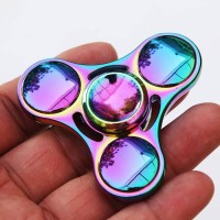 Jual Fidget spinner RAINBOW METALIC 3 SIDE TWIST stailess toys VS-09 Murah