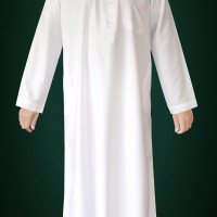 Baju Gamis Pria Dewasa Import Putih Krah Kancing Limited Edition