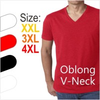 Jual Gudang Kaos Big Size - Kaos Oblong V-Neck Polos Jumbo Big Size 3XL 4XL Murah