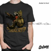 Jual Kaos 3D Rocket & Groot | Kaos Guardian Of The Galaxy | Jual Kaos 3D Murah