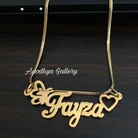 Kalung Nama Custom Simple Design Lapis Emas