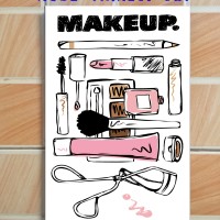 Jual Pajangan Dinding Poster Art Kayu Unik 20x30-Makeup Series Murah