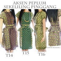 Jual Terusan Dress Batik Modern Pinggang Peplum T14T15T16 Murah