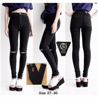Promo!! HIGHWAIST CUT KNEE (Punny Ripped HW)