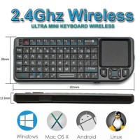 Jual KEYBOARD MULTIFUNGSI, MINI, RECHARGEABLE + TOUCH PAD + LASER POINTER Murah
