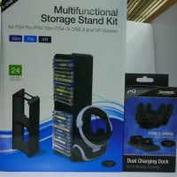 Jual DOBE :MULTIFUNCTIONAL STORAGE STAND KIT PS4 SLIM/PRO/VR CHARGING DOCK Murah