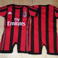 Jual Jumper / Romper Bola Bayi Baju Bayi Laki AC Milan - Home Murah