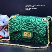 Tas Jelly Matte Ukir 88798 Semi Ori Hijau