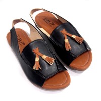 sandal indie Hitam fashion sandals slipon korea indie fse061