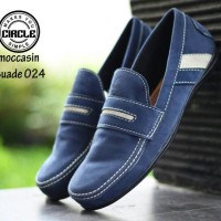 sepatu crocs slipon kulit + circle pria