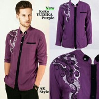 Jual purple baju koko bordir tasmatas lengan panjang Murah