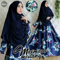 Jual gamis abaya maxmara navy syar'i + bergo Murah