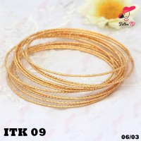 Gelang Emas Bangle Keroncong Set Isi 12 PCs Lapis Emas 18K TK 09