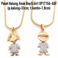 Jual Paket Kalung Anak Boy&Girl Perhiasan Lapis Emas Gold XP1715G-ADF Murah