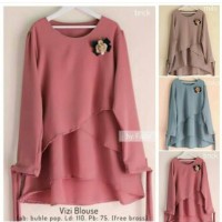 Jual Murah Terbaru Atasan Blouse Tunik Wanita Baju Muslim Blus Vizi Blouse Murah