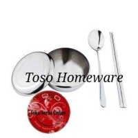 Jual Set Alat Makan Korea ( Sendok Sumpit Mangkok) Mangkuk Rice Bowl Sujeo Murah