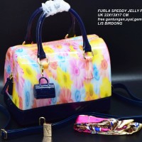 Tas FURLA Speddy Jelly Flower Semi Ori Biru Dongker