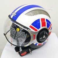 Helm Retro Import Zeus ZS-218 White/SS8 Blue | Helm Retro