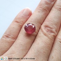 Jual Natural Ruby 5.70 Carat - Round Murah