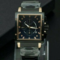 JAM TANGAN ALEXANDRE CHRISTIE 6182 RANTAI SEGI HITAM ROSEGOLD ORIGINAL