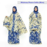 Jual Mukena Ponco (tanpa kepala) Katun Sofia Biru Murah