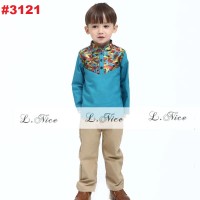 STELAN BAJU KOKO ANAK BIRU VARIASI ETNIK + PANTS (1-6TH)(RSBY-3121)