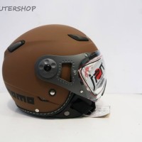 Jual Helm Bogo Retro JPN Momo Klasik Kaca Pilot Riben Brown Glossy Murah