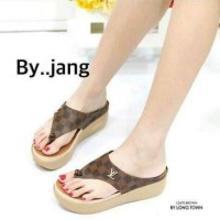 Jual Sandal Wanita Wedges Jepit LV WG59 Murah