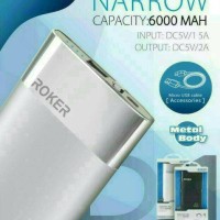 Powerbank Roker R1 Narrow 6000mAh Slim Original Power Bank 6000 mAh