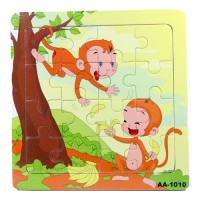Jual Puzzle Jigsaw Kayu 16pcs Mainan Edukasi Anak Balita 4x4 Kera PK-157 Murah