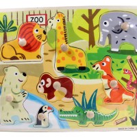 Jual Puzzle Kayu Pin Knob Knop Kebun Binatang Mainan Edukasi Anak PP-027 Murah