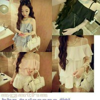 Jual 2in1 frill top sabrina azahra trendy Murah