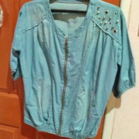 Jual Blus Denim Import Elegant Murah