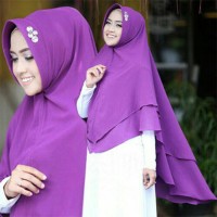 Jual Hijab Jilbab / kerudung Syar'i dua layer ceruti Khimar Ellya Murah
