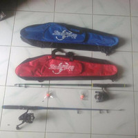 KEREN paket 1set alat pancing ( tas + reel + joran + senar + kail + p