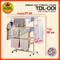 Jual Jemuran Lipat Stainless 3 Susun / Laundry Rack / Rak Gantungan Baju Murah