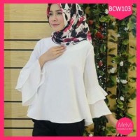 Grosir- Baju Blouse Wanita Putih Muslim Untuk Pesta