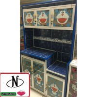 rak piring alumunium pintu 3 doraemon