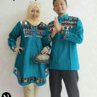Jual couple sharena tunik + baju koko tasmatas damar toska bordir Murah