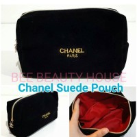 Makeup pouch tas kosmetik chanel Suede original