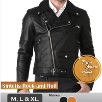 Jual Jaket Semi Kulit Pria Sintetis Rock and Roll | Punk | Changcuters Murah
