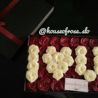 Jual Buket bunga box satin 3 huruf / kado bunga / hadiah unik Murah