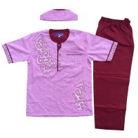 Baju Muslim Koko Anak Laki-Laki Stelan Setelan Set Peci PT6-2
