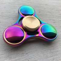 Jual Fidget Spinner Titanium Rainbow Kekinian three bubble Murah