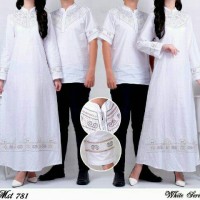 BAJU MUSLIM ELEGAN BORDIR WHITE COUPLE #EBC09