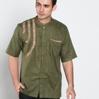 Baju koko batik, busana muslim pria kualitas premium TN 36 hijau tua