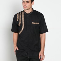 Jual Baju koko batik, busana muslim pria kualitas premium TN 36 hitam Murah