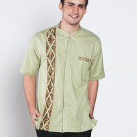 Jual Baju koko batik, busana muslim pria kualitas premium TN 38 hijau muda Murah